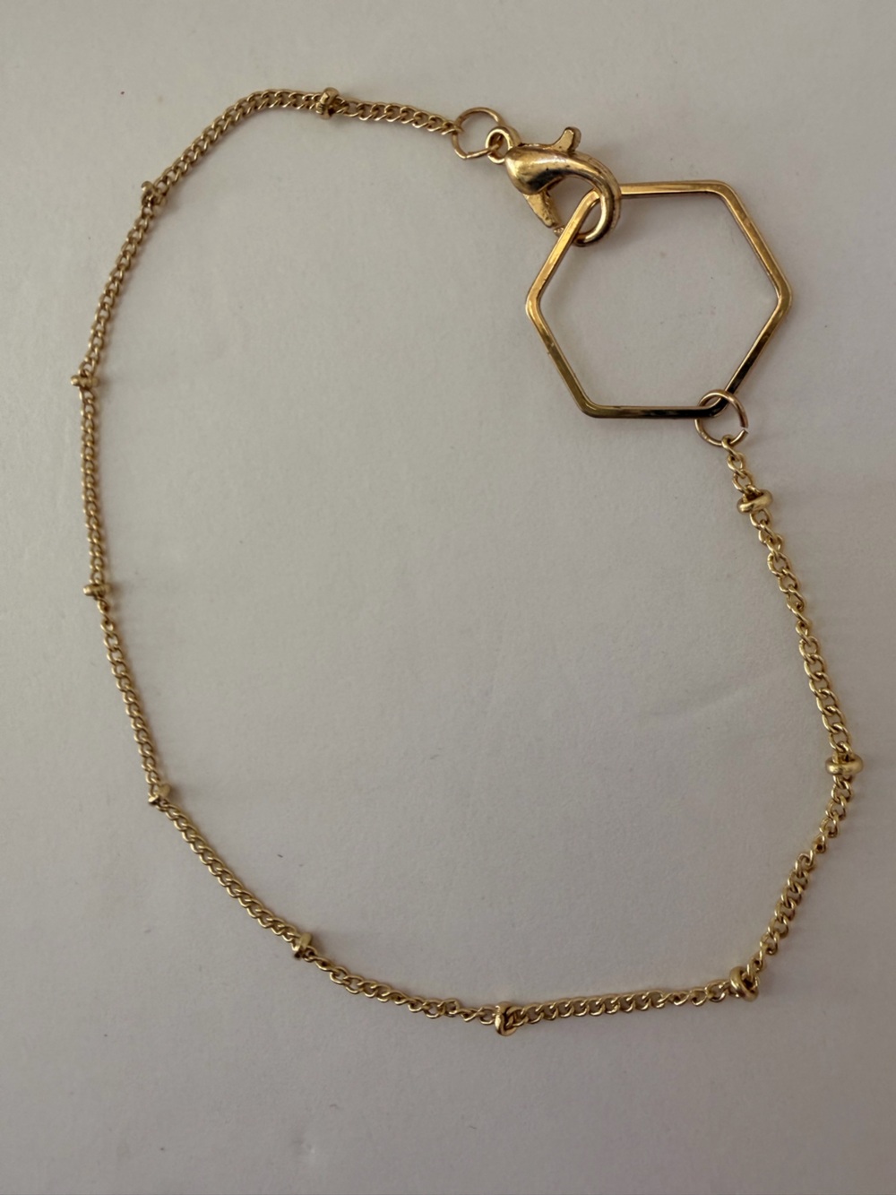 Gold Hexagon Charm Bracelet - Women Jewelry